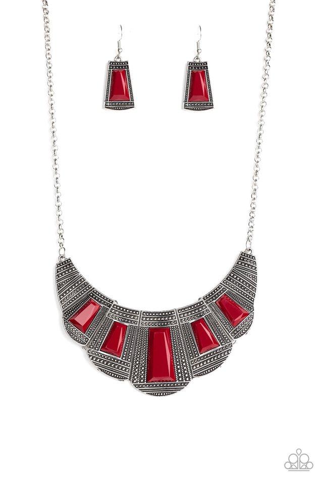 Paparazzi Necklace ~ Lion Den - Red