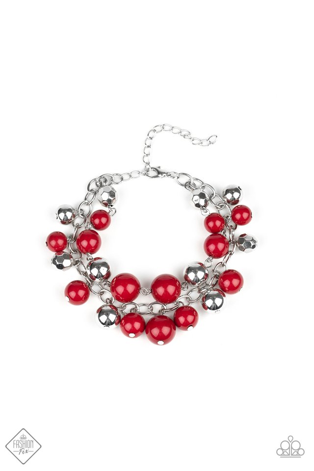 Pulsera Paparazzi ~ Party Posh - Rojo