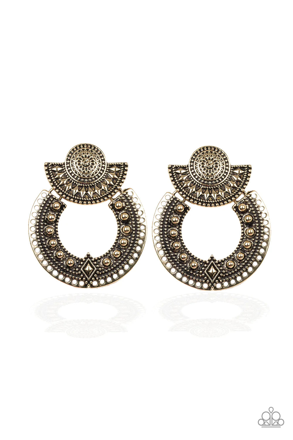 Paparazzi Earring ~ Texture Takeover - Brass