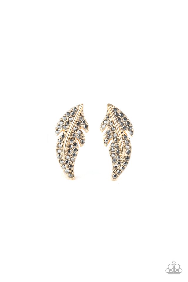 Feathered Fortune - Gold - Paparazzi Earring Image