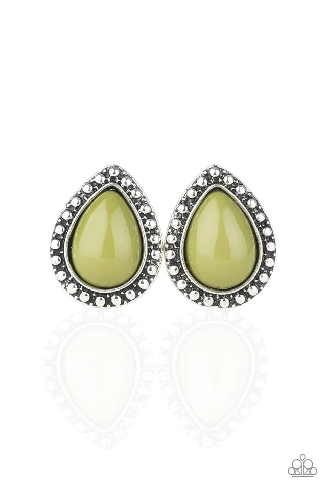 Paparazzi Earring ~ Boldly Beaded - Green