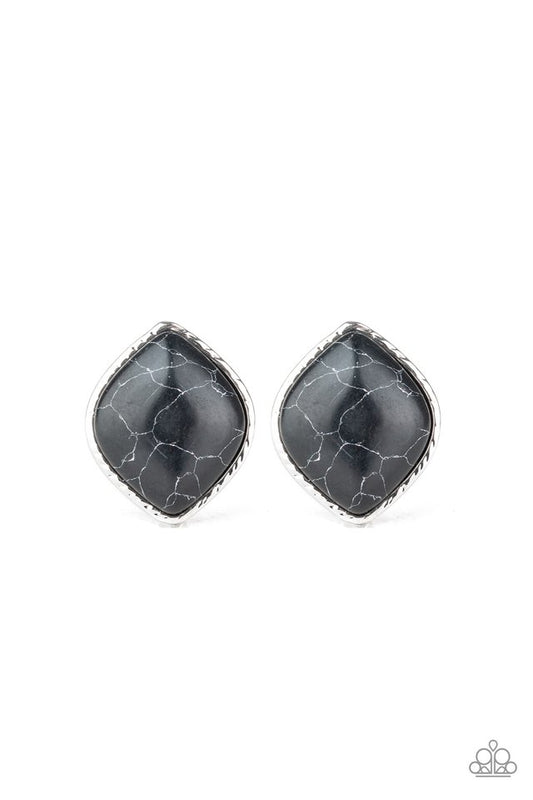 Marble Marvel - Black - Paparazzi Earring Image