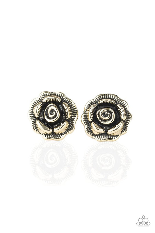 Best ROSEBUDS - Brass - Paparazzi Earring Image