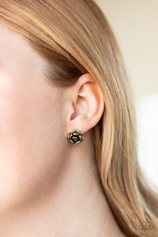 Best ROSEBUDS - Brass - Paparazzi Earring Image