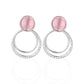 Glow Roll - Pink - Paparazzi Earring Image