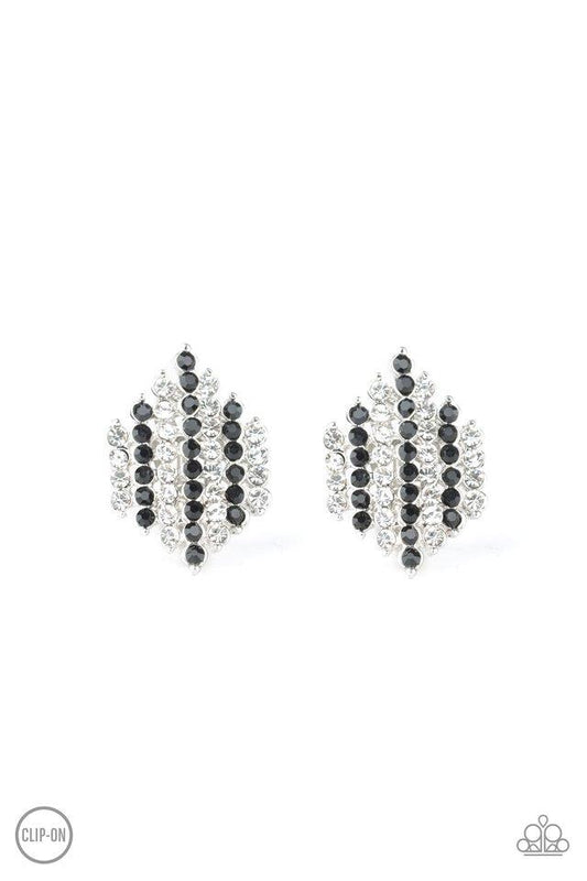 Paparazzi Earring ~ Vegas Vega - Black