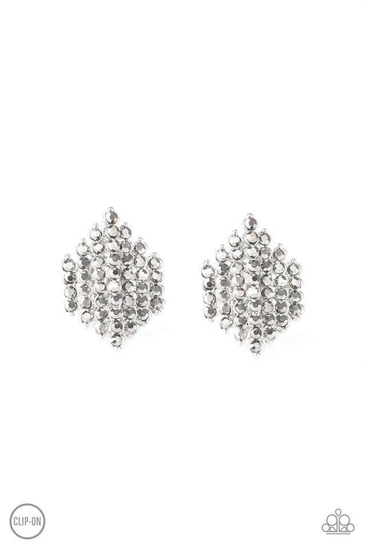 Paparazzi Earring ~ Vegas Vega - Silver