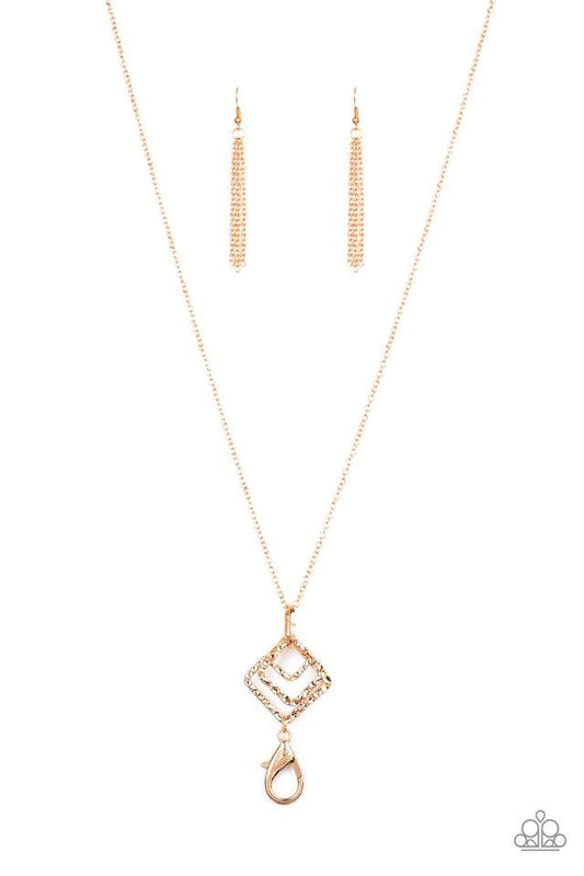 Paparazzi Necklace ~ Square It Up - Gold