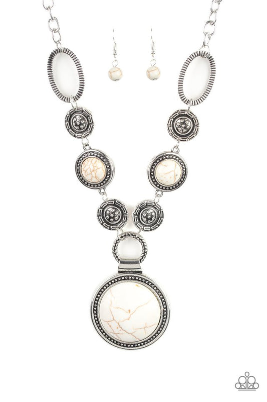 Sedona Drama - White - Paparazzi Necklace Image