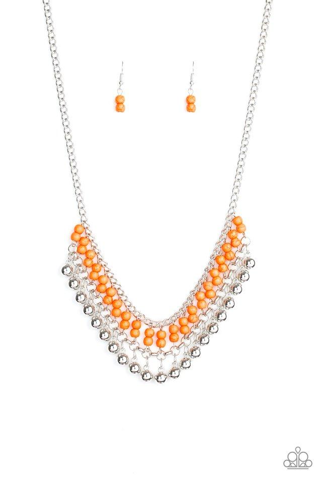 Paparazzi Necklace ~ Beaded Bliss - Orange