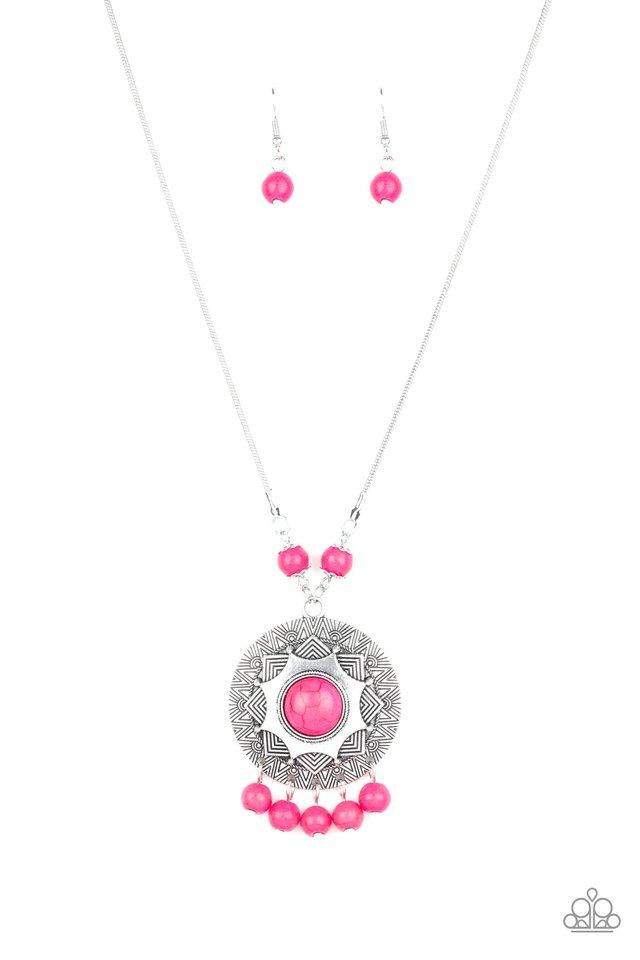 Paparazzi Necklace ~ Santa Fe Garden - Pink