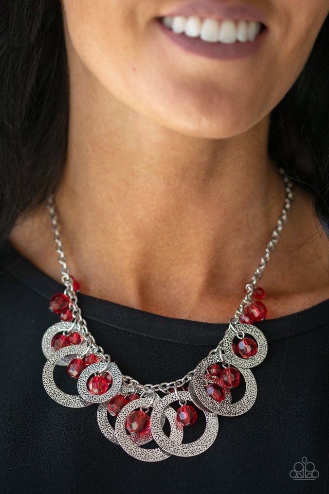Turn It Up - Red - Paparazzi Necklace Image