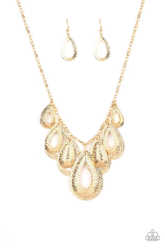 Teardrop Tempest - Gold - Paparazzi Necklace Image