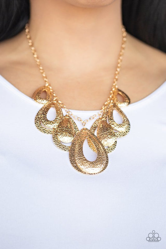 Teardrop Tempest - Gold - Paparazzi Necklace Image