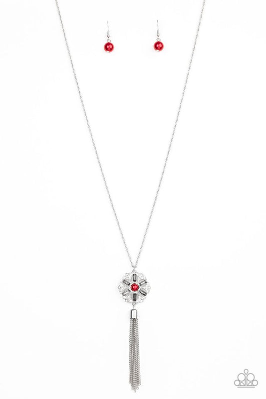 Fine Florals - Red - Paparazzi Necklace Image