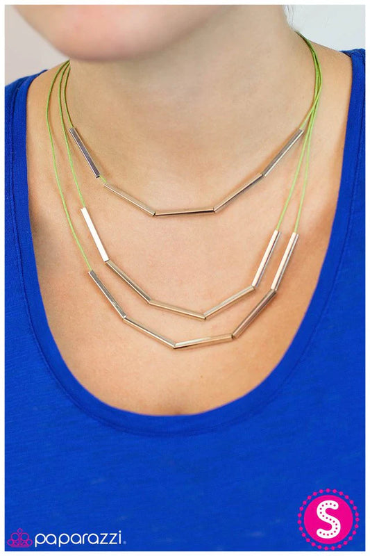 Paparazzi Necklace ~ The Long and Short Of It - Green