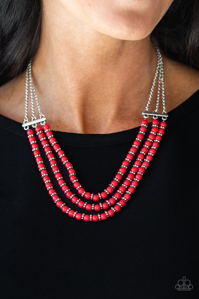 Terra Trails - Red - Paparazzi Necklace Image