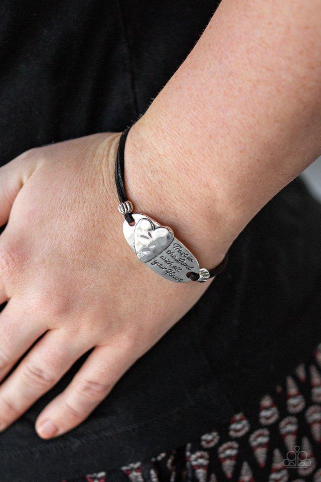 Paparazzi Bracelet ~ A Full Heart - Silver