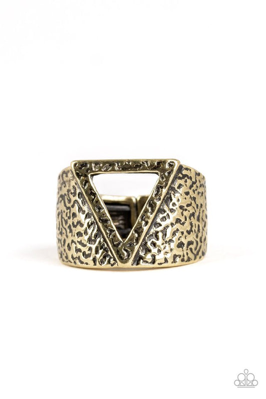 Triathlon - Brass - Paparazzi Ring Image