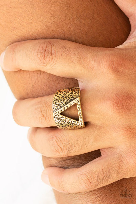 Triathlon - Brass - Paparazzi Ring Image