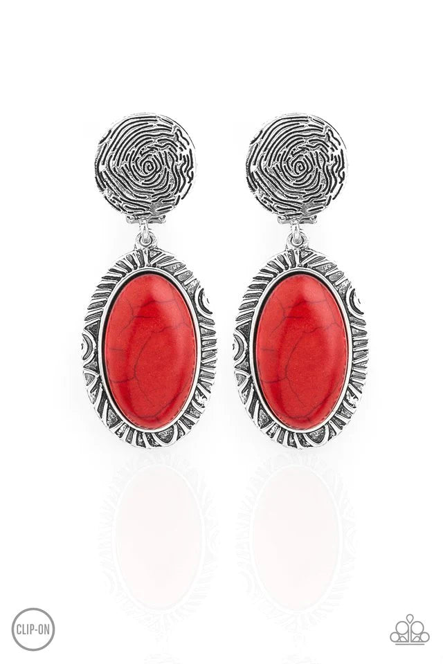 Paparazzi Earring ~ Southern Impressions - Red