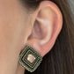 Fashion Square - Brass - Paparazzi Earring Image