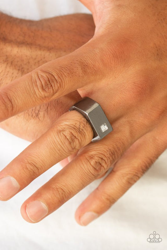 Steadfast - Black - Paparazzi Ring Image