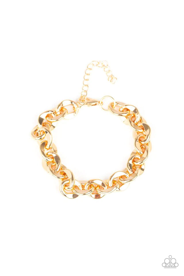 Paparazzi Bracelet ~ Step It Up - Gold