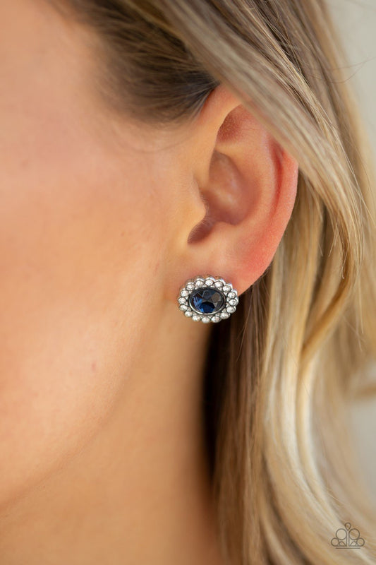 Paparazzi Earring ~ Floral Glow - Blue