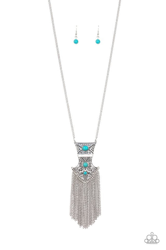 Totem Tassel - Blue - Paparazzi Necklace Image