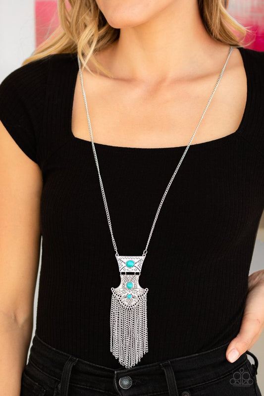 Totem Tassel - Blue - Paparazzi Necklace Image