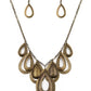 Teardrop Tempest - Brass - Paparazzi Necklace Image