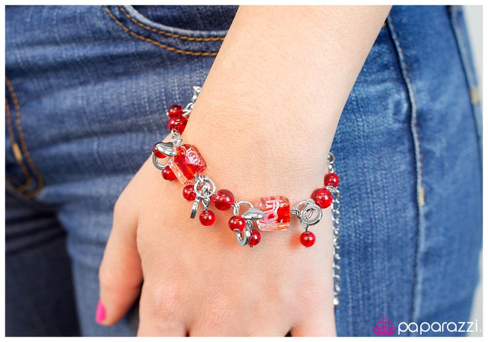 Paparazzi Bracelet ~ Playing the Fool - Red