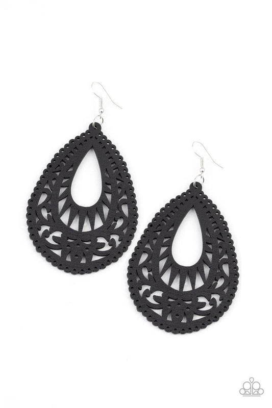 Paparazzi Earring ~ Zesty Zen - Black