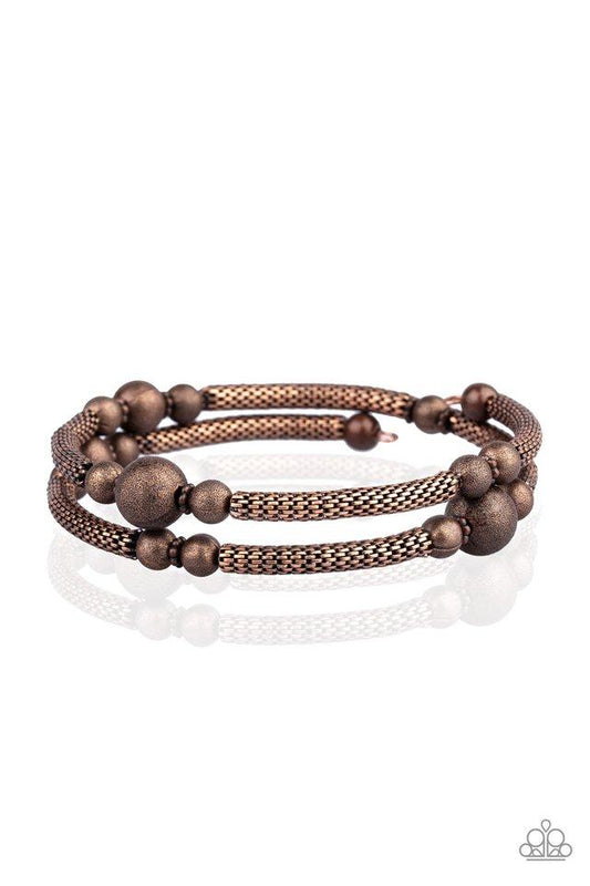 Paparazzi Bracelet ~ West End Wraparound - Copper