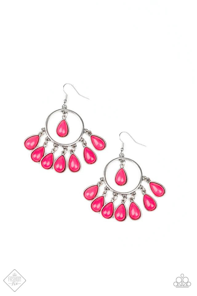 Paparazzi Earring ~ Flirty Flamboyance - Pink