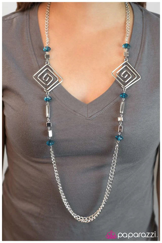 Paparazzi Necklace ~ Down the Rabbit Hole - Blue