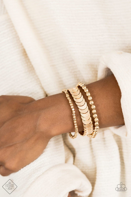 Paparazzi Bracelet ~ LAYER It On Me - Gold