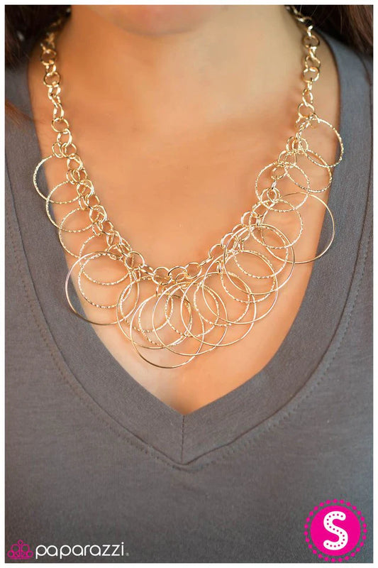 Paparazzi Necklace ~ Get In the Ring - Gold