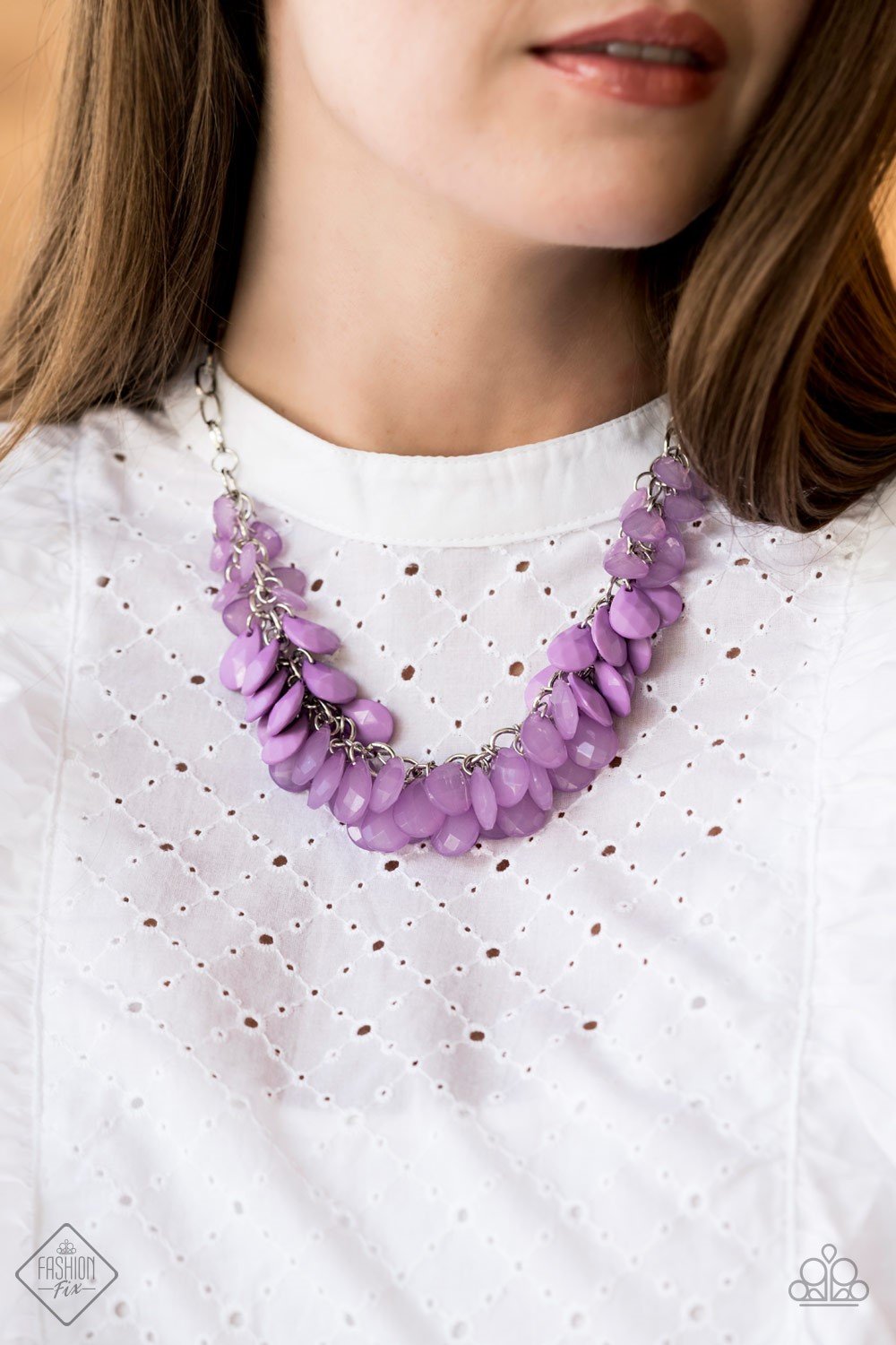 Paparazzi Necklace ~ Colorfully Clustered - Purple