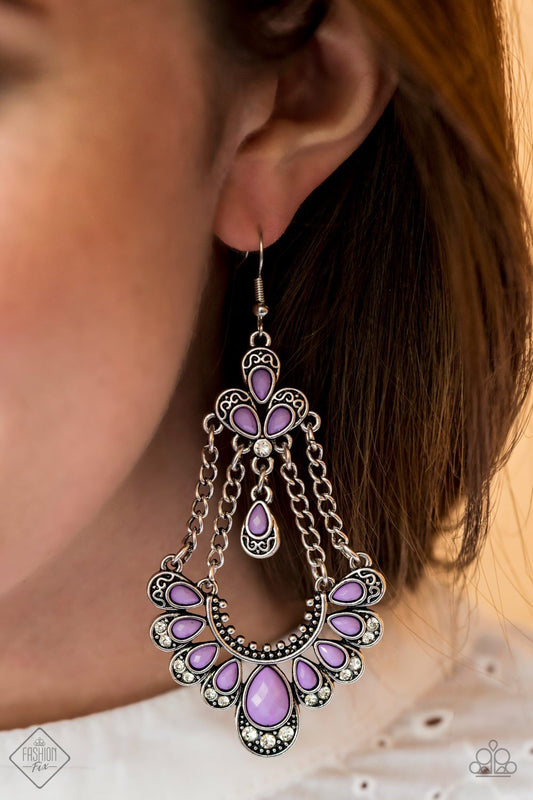 Paparazzi Earring ~  Unique Chic - Purple