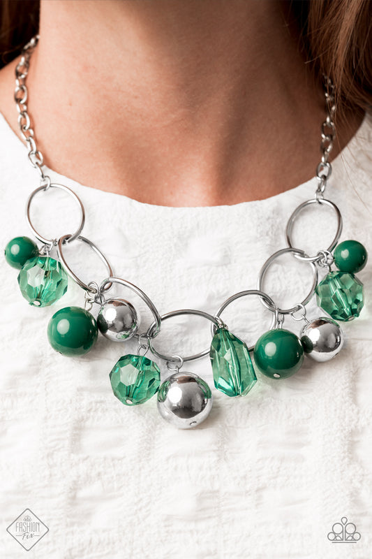 Paparazzi Necklace ~ Cosmic Getaway - Green - Fashion Fix Sept 2020