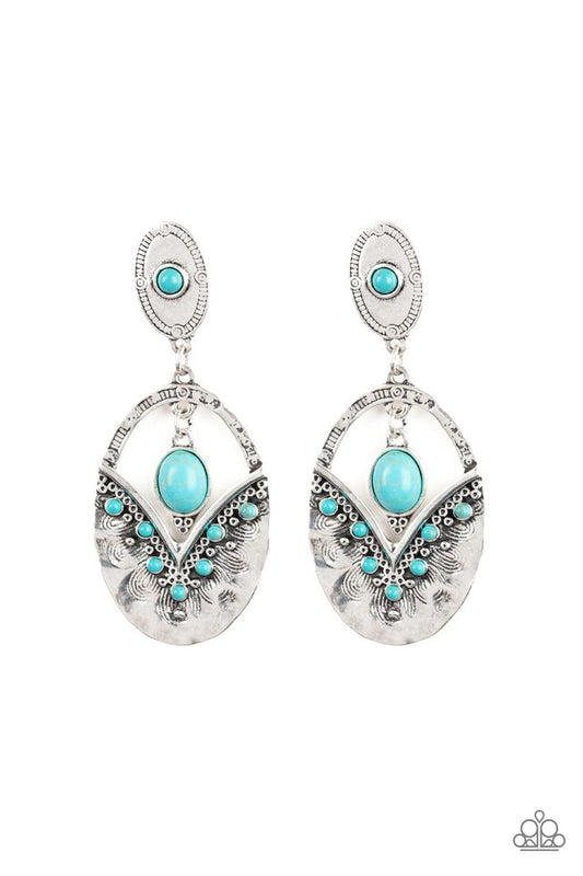 Terra Tribute - Blue - Paparazzi Earring Image