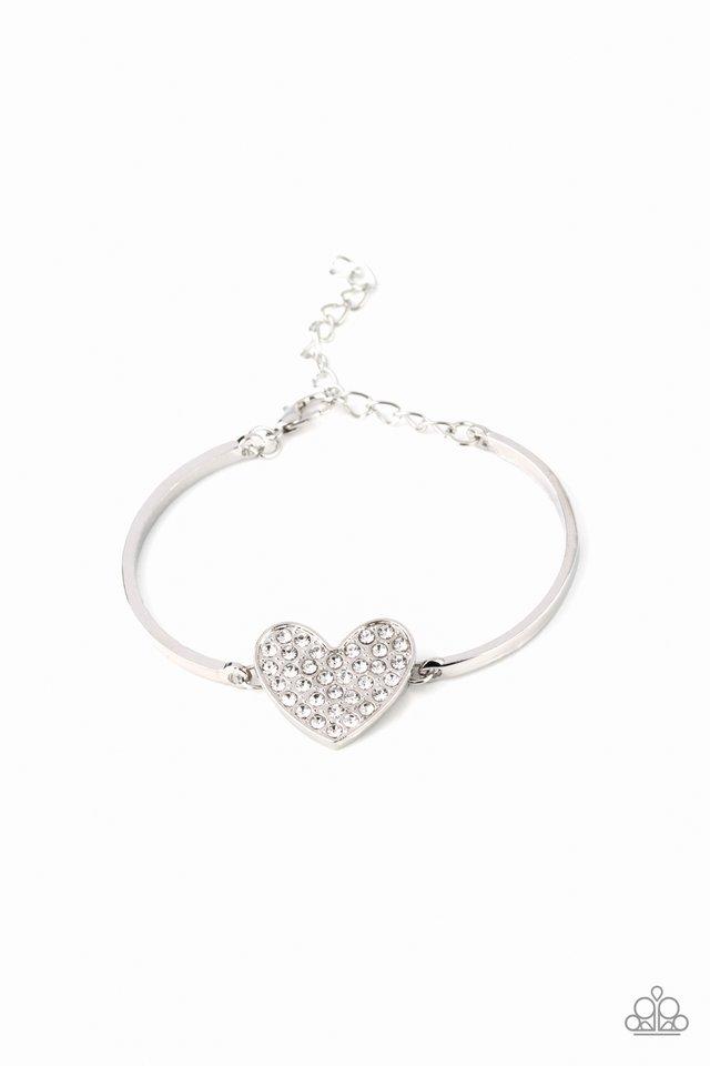 Paparazzi Bracelet ~ Heart-Stopping Shimmer - White