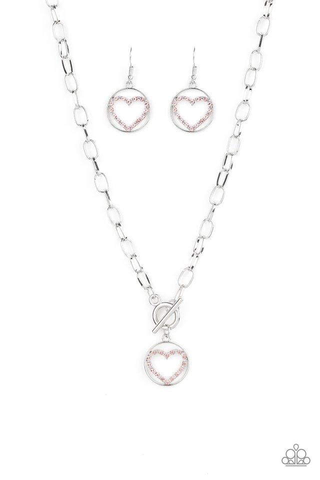 Paparazzi Necklace ~ With My Whole Heart - Pink