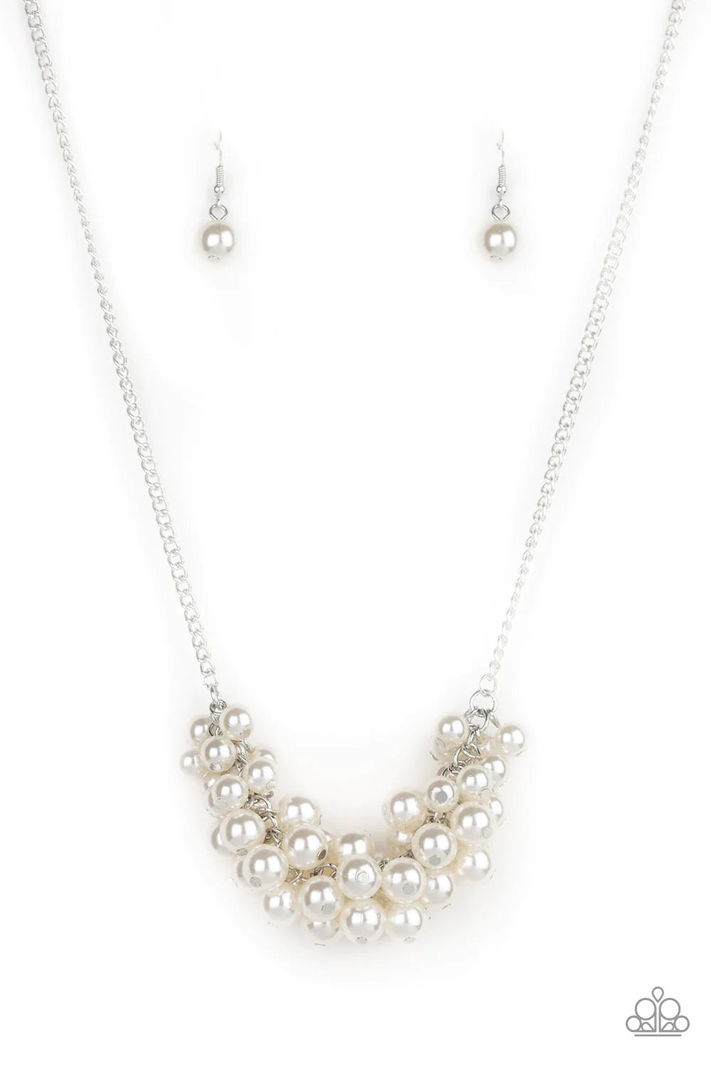 Paparazzi Necklace ~ Grandiose Glimmer - White