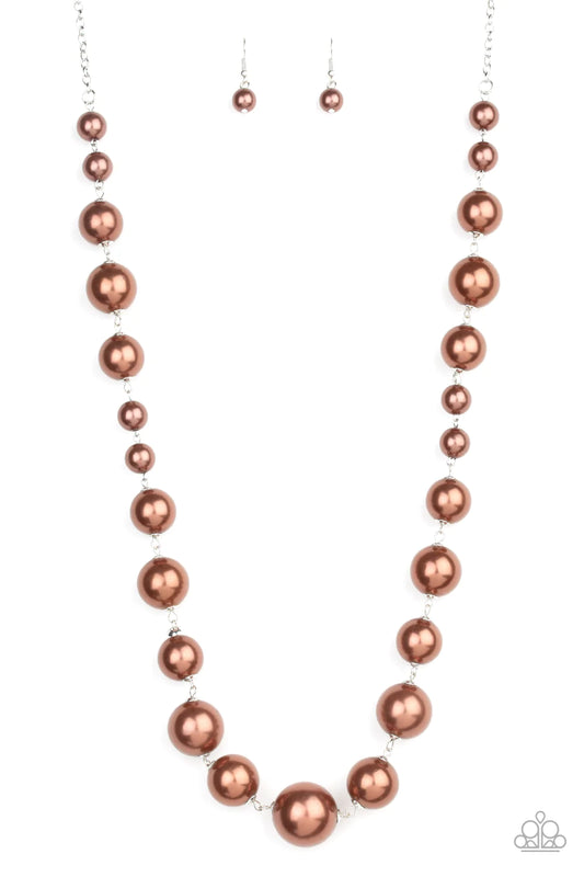 Paparazzi Necklace ~ Pearl Prodigy - Brown