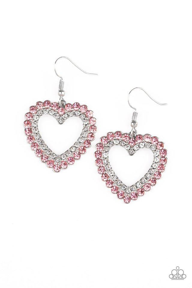 Paparazzi Earring ~ High School Sweethearts - Pink