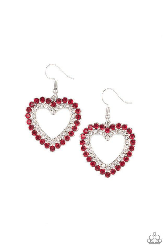 Paparazzi Earring ~ High School Sweethearts - Red