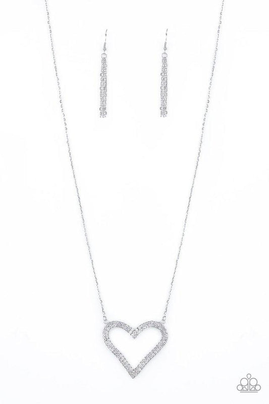 Paparazzi Necklace ~ Pull Some HEART-strings - White